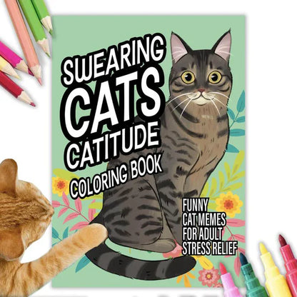 🔥Hot Sale🔥Funny Kitty Memes Coloring Book For Adult Relaxation