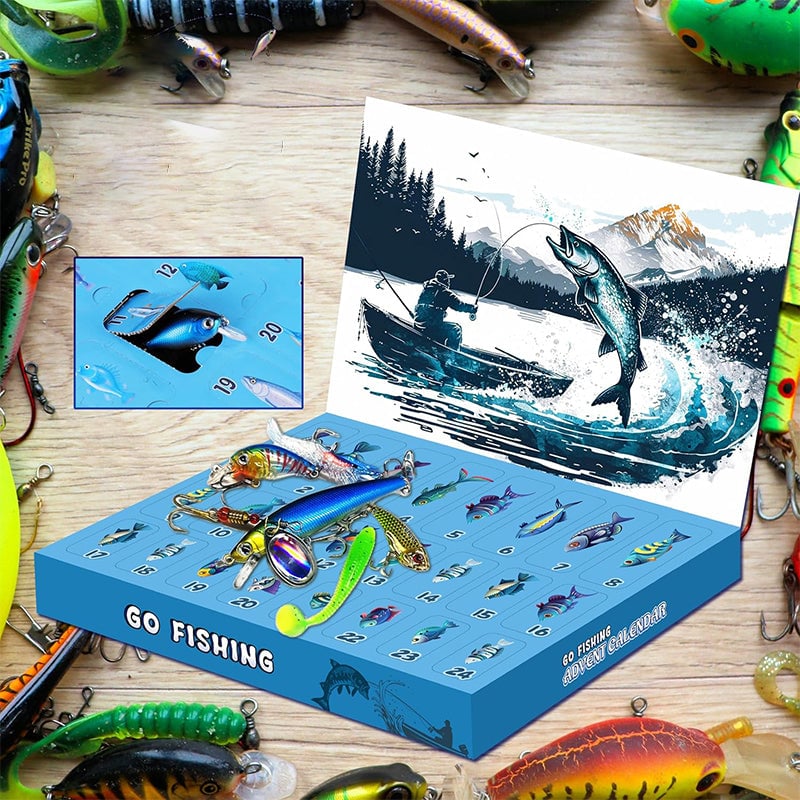 🐟24 Days Christmas Countdown Fish Tackle Set